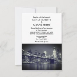 Invitación a la boda de Brooklyn City Skyline de N