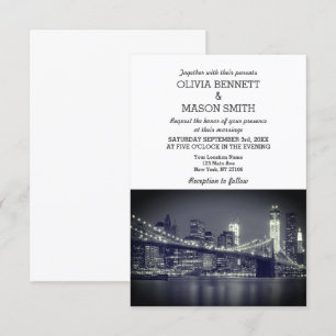Invitación a la boda de Brooklyn City Skyline de N