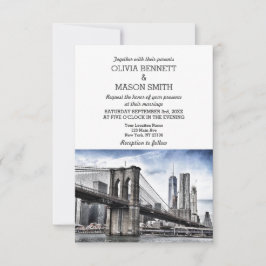 Invitación a la boda de Brooklyn City Skyline en N