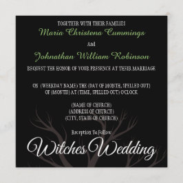 Invitación a la boda de brujas de Halloween