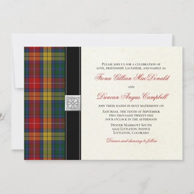 Invitación a la boda de Buchanan Tartan (Anverso)