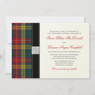 Invitación a la boda de Buchanan Tartan