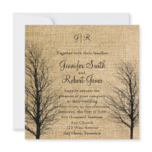 Invitación a la boda de Burlap y Birch Posh