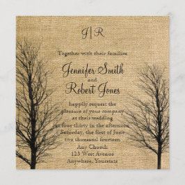 Invitación a la boda de Burlap y Birch Posh