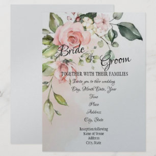 Invitación a la boda de "Bush Rosa"