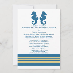 Invitación a la boda de caballito de mar Náutico d