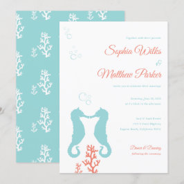 Invitación a la boda de caballitos de mar de Aqua