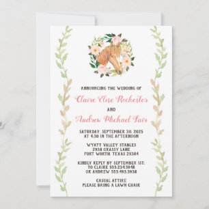 Invitación a la boda de caballos - acuarela
