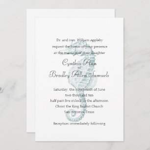 Invitación a la boda de caballos en el Mar Azul