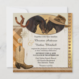 Invitación a la boda de caballos occidentales