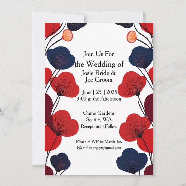 Invitación a la boda de cachorros rojos negros est (Anverso)