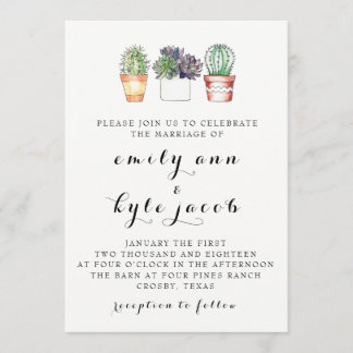 Invitación a la boda de Cactus