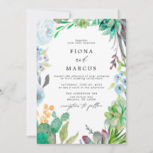Invitación a la boda de Cactus