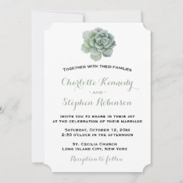 Invitación a la boda de Cactus con un color verde 