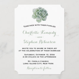 Invitación a la boda de Cactus con un color verde 