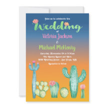 Invitación a la boda de Cactus del desierto del at