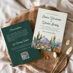 Invitación a la boda de Cactus en el desierto verd