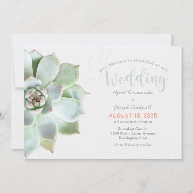 Invitación a la boda de Cactus en el patio trasero (Anverso)
