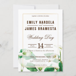 Invitación a la boda de Cala Lily