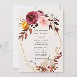 Invitación a la boda de calabaza floral