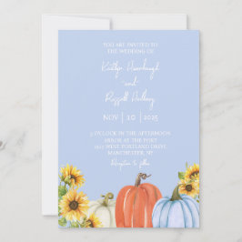 Invitación a la boda de calabazas y girasoles
