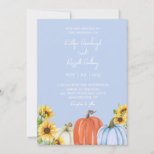 Invitación a la boda de calabazas y girasoles
