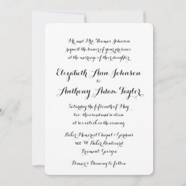 Invitación a la boda de caligrafía a mano