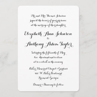 Invitación a la boda de caligrafía a mano