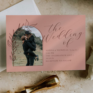 Invitación a la boda de caligrafía con polvo limpi