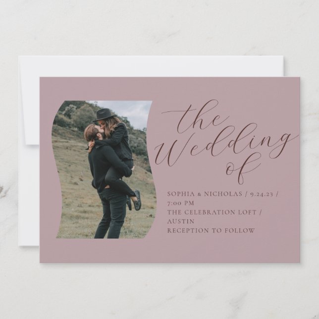 Invitación a la boda de caligrafía de guión limpio (Anverso)