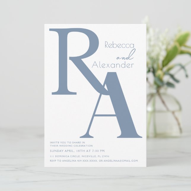 Invitación a la boda de caligrafía moderna minimal (Anverso de pie)