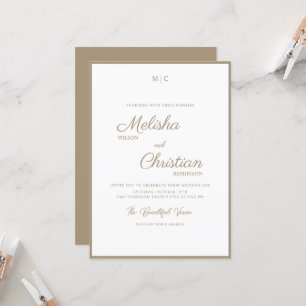 Invitación a la boda de caligrafía moderna minimal