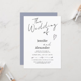 Invitación a la boda de caligrafía moderna minimal