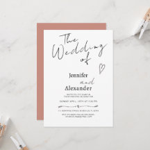 Invitación a la boda de caligrafía moderna minimal