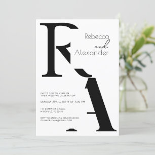 Invitación a la boda de caligrafía moderna minimal