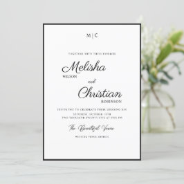 Invitación a la boda de caligrafía moderna minimal