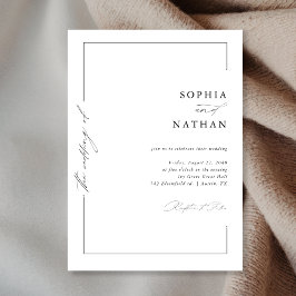 Invitación a la boda de caligrafía moderna minimal