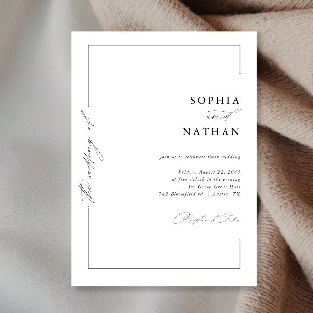Invitación a la boda de caligrafía moderna minimal (Subido por el creador)