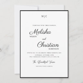 Invitación a la boda de caligrafía moderna minimal