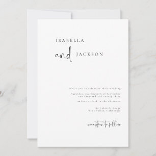 Invitación a la boda de caligrafía moderna minimal