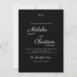 Invitación a la boda de caligrafía moderna minimal