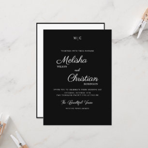 Invitación a la boda de caligrafía moderna minimal