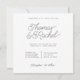 Invitación a la boda de caligrafía moderna y simpl
