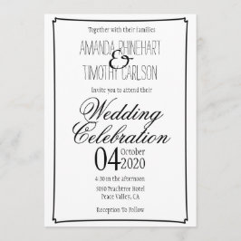 Invitación a la boda de caligrafía simple y elegan