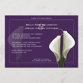Invitación a la boda de Calla Lilies en morado