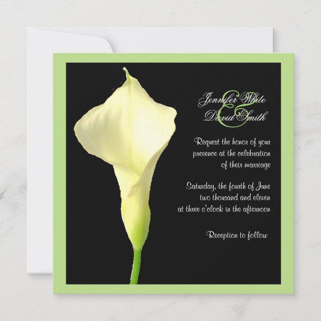 Invitación a la boda de Calla Lily (Anverso)