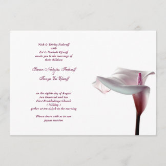 Invitación a la boda de Calla Lily