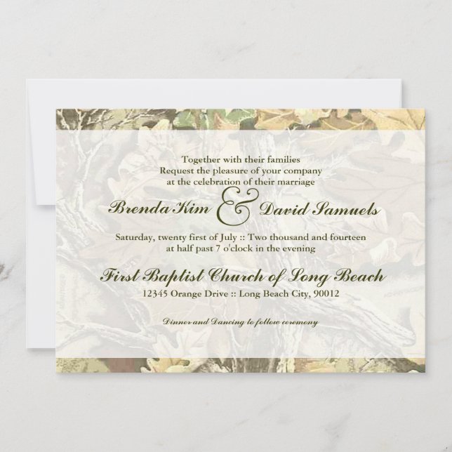Invitación a la boda de Camo (Anverso)