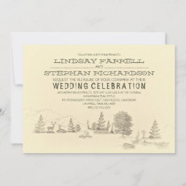 Invitación a la boda de camping en Ilustracion de