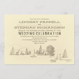 Invitación a la boda de camping en Ilustracion de